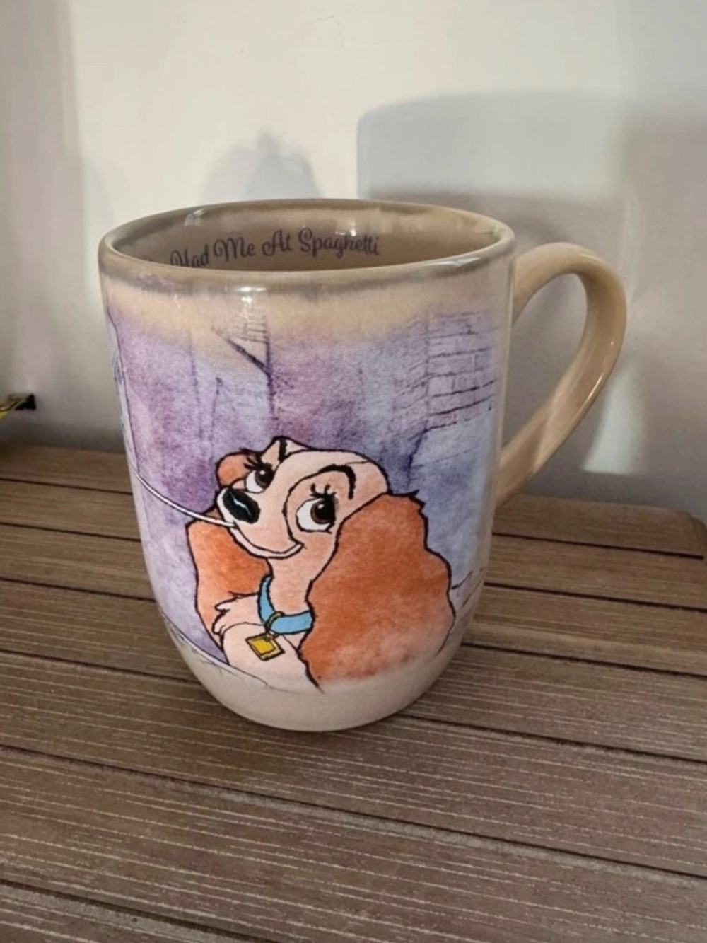 Disney Parks Lady and the Tramp Stoneware Mug You Had Me At Spaghetti 17oz